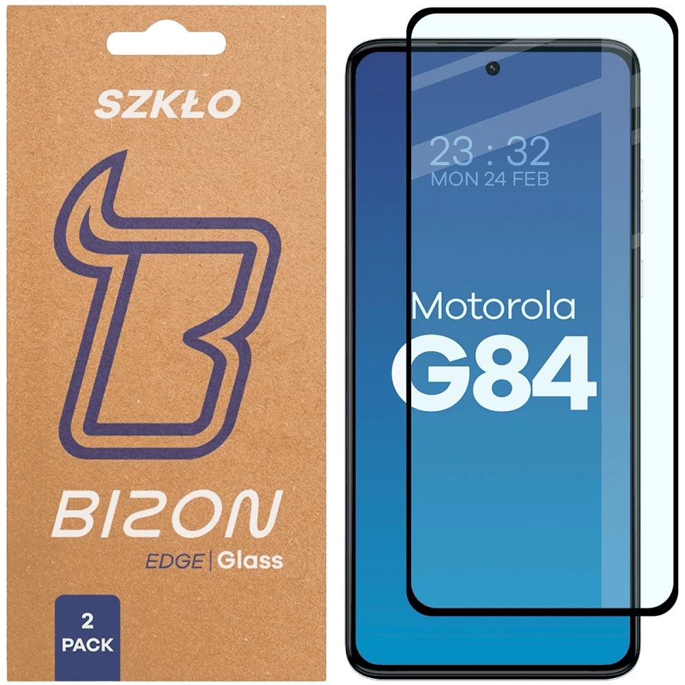 Bizon Glass Edge Duo Motorola Moto G84 5G schwarzer Rahmen [2 PACK]
 - 1
