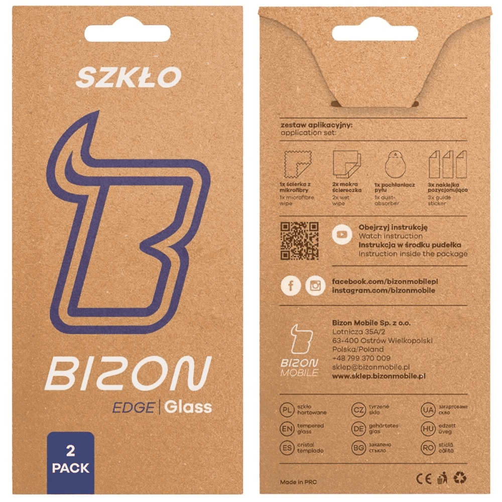Bizon Glass Edge Duo Motorola Moto G84 5G schwarzer Rahmen [2 PACK]
 - 5