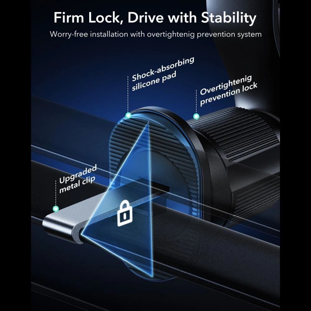 ESR OmniLock Cryoboost Magnetische MagSafe Lüftungsautohalterung Drahtloses Ladegerät Qi2.2 25W Schwarz
 - 5