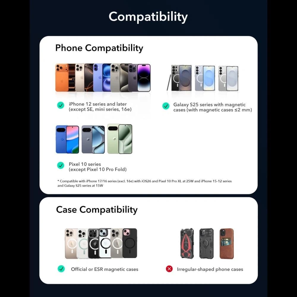 ESR OmniLock Cryoboost Magnetische MagSafe Lüftungsautohalterung Drahtloses Ladegerät Qi2.2 25W Schwarz
 - 8
