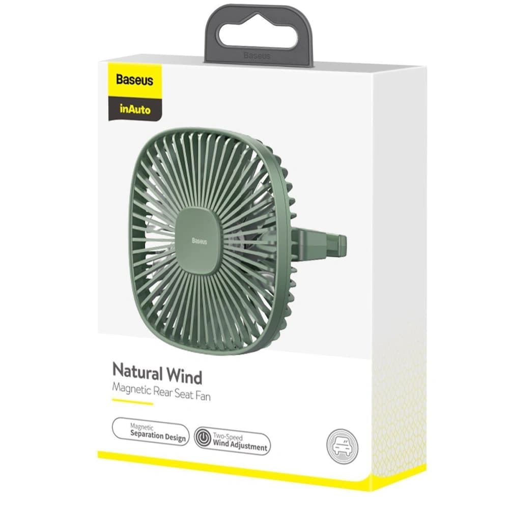 Baseus Autolüfter / Ventilator Natural Wind für Kopfstütze, magnetisch (grün) - 8