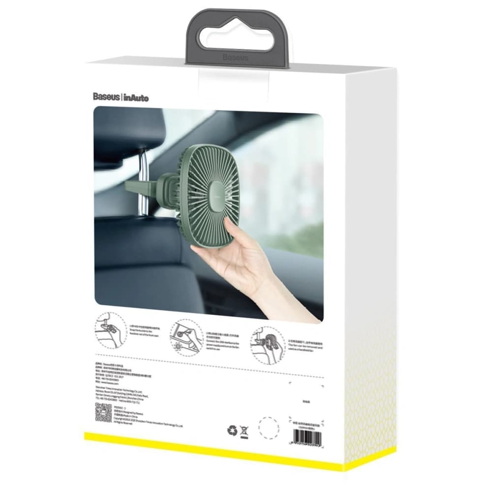 Baseus Autolüfter / Ventilator Natural Wind für Kopfstütze, magnetisch (grün) - 9
