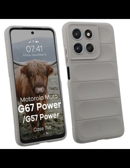 Pancerne etui Bizon Case Tur do Motorola Moto G57 Power / G67 Power jasnoszare