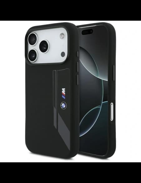 BMW M szilikon függőleges logó MagSafe Apple iPhone 17 Pro fekete