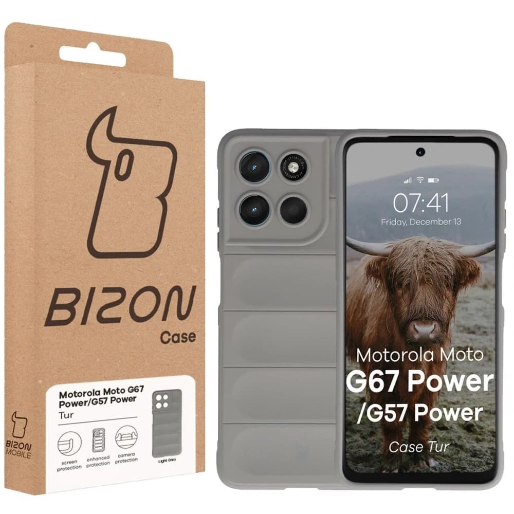 Bizon Case Tur Motorola Moto G57 Power / G67 Power světle šedý
 - 8