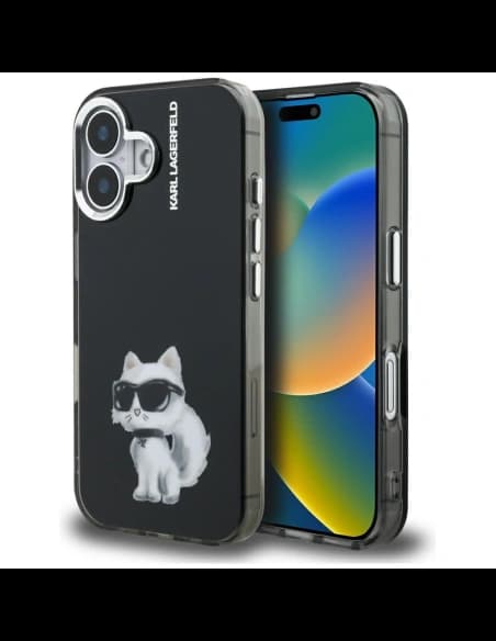 Karl Lagerfeld IML Aquarelle Choupette & Logo Apple iPhone 16 černý
