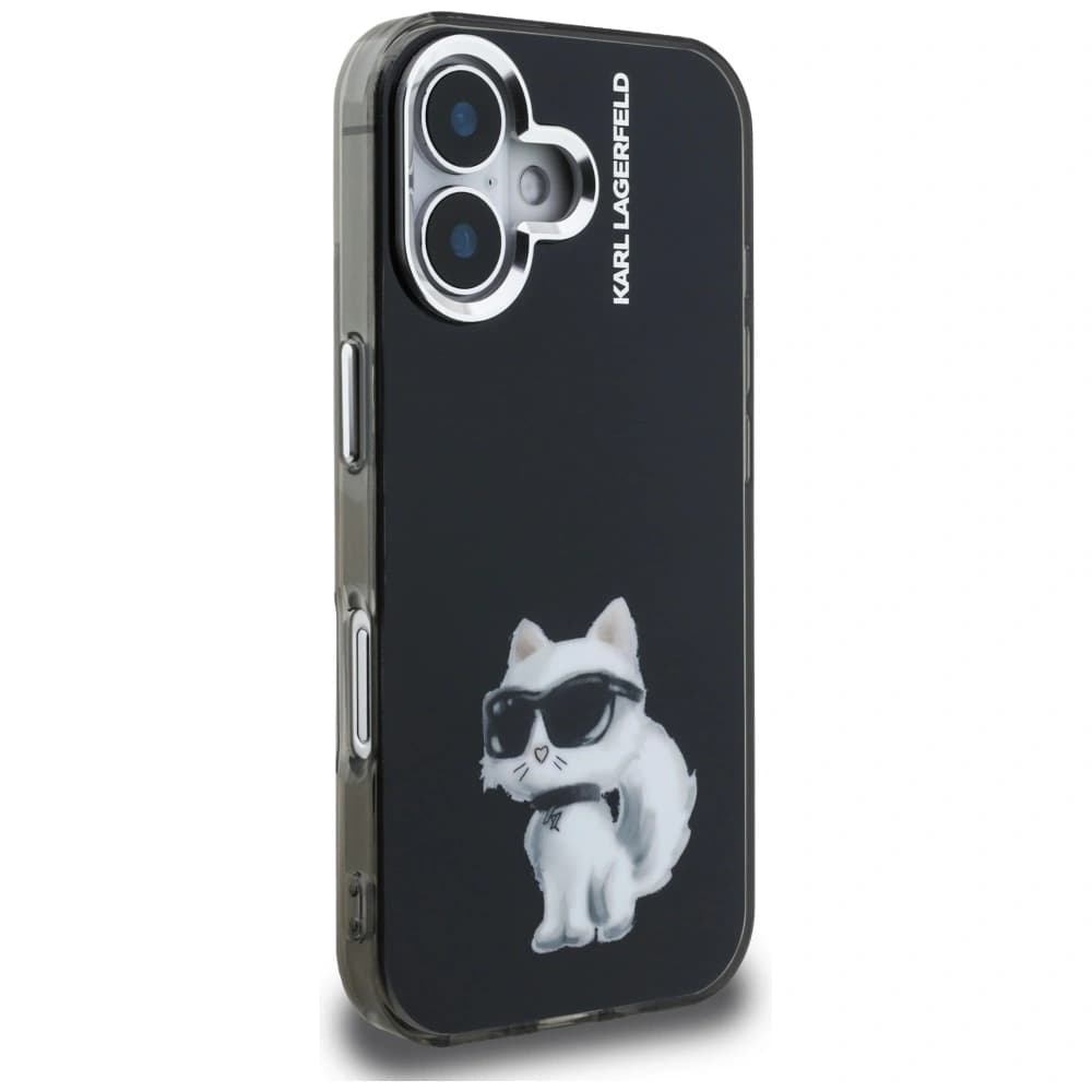 Karl Lagerfeld IML Aquarelle Choupette & Logo Apple iPhone 16 black - 4