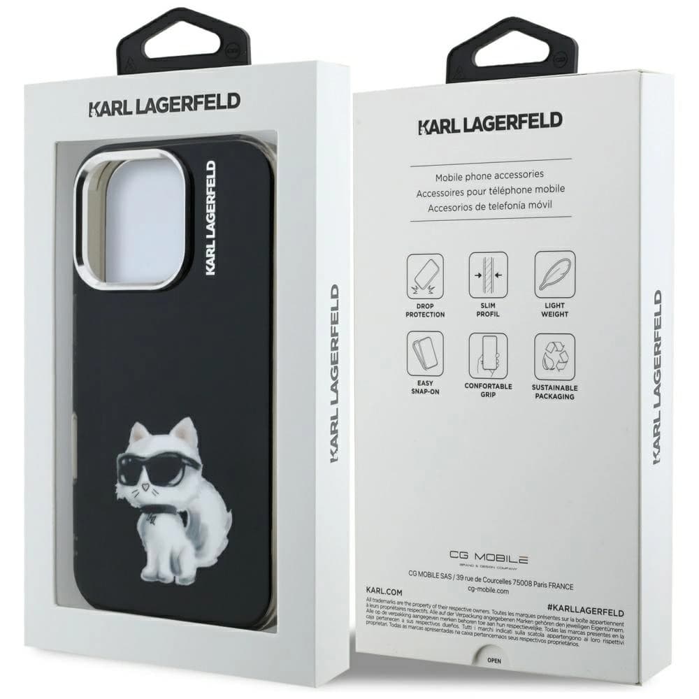 Karl Lagerfeld IML Aquarelle Choupette & Logo Apple iPhone 16 Pro black - 8