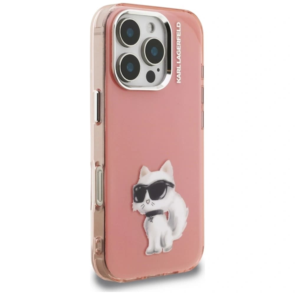 Karl Lagerfeld IML Aquarelle Choupette & Logo Apple iPhone 16 Pro pink - 4