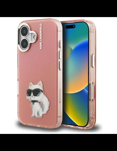 Karl Lagerfeld IML Aquarelle Choupette & Logo Apple iPhone 16 růžový
