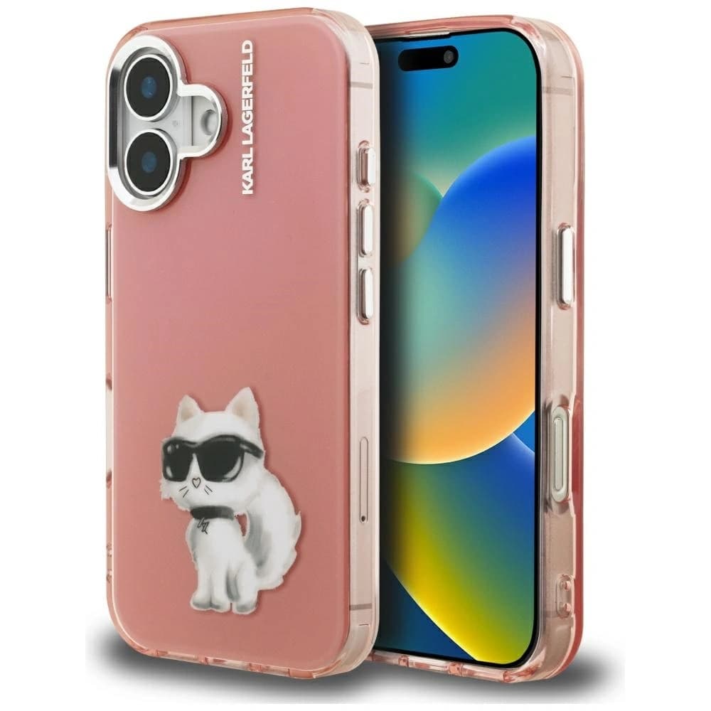 Karl Lagerfeld IML Aquarelle Choupette & Logo Apple iPhone 16 růžový
 - 1