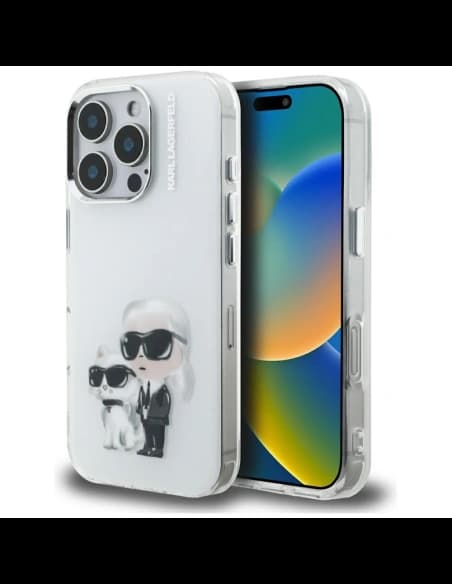 Karl Lagerfeld IML Aquarelle Karl & Choupette & Logo Apple iPhone 16 Pro white