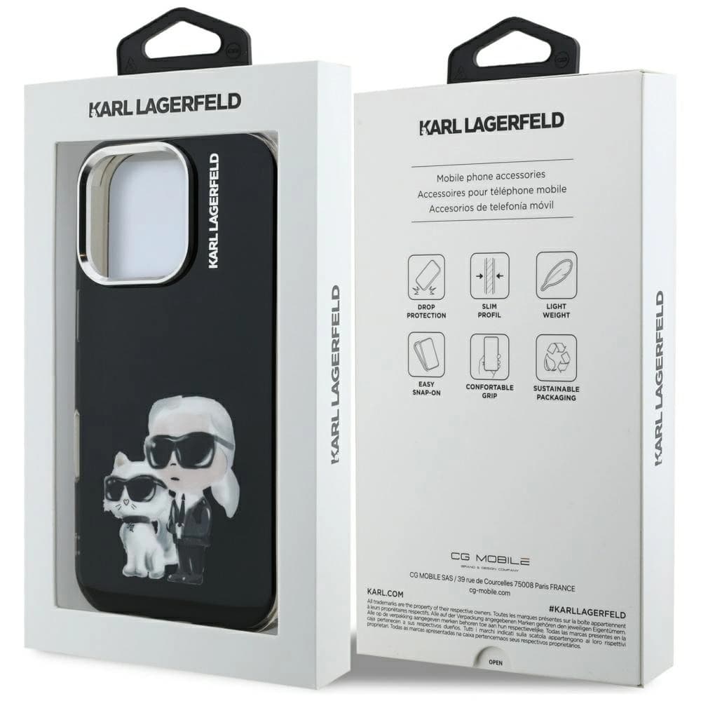 Karl Lagerfeld IML Aquarelle Karl & Choupette & Logo Apple iPhone 16 Pro Max černý
 - 8