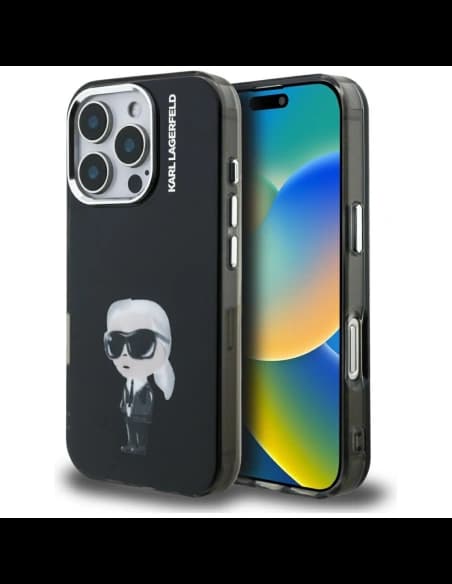 Karl Lagerfeld IML Aquarelle Karl & Logo MagSafe Apple iPhone 16 Pro Max černý
