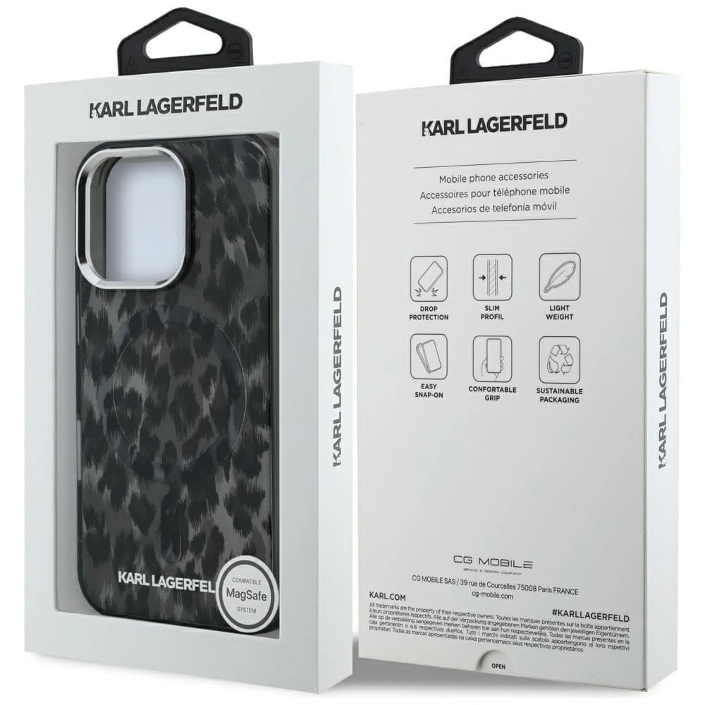 Karl Lagerfeld IML Leopardenmuster MagSafe Apple iPhone 16 Pro schwarz
 - 8