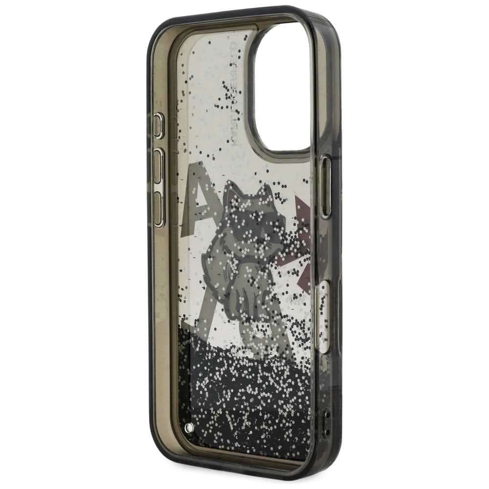 Karl Lagerfeld Liquid Glitter Choupette Logo Apple iPhone 16 black - 7