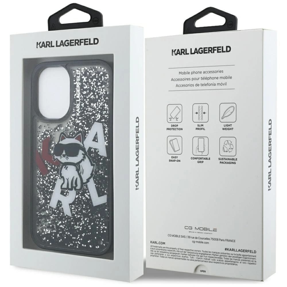 Karl Lagerfeld Liquid Glitter Choupette Logo Apple iPhone 16 black - 8
