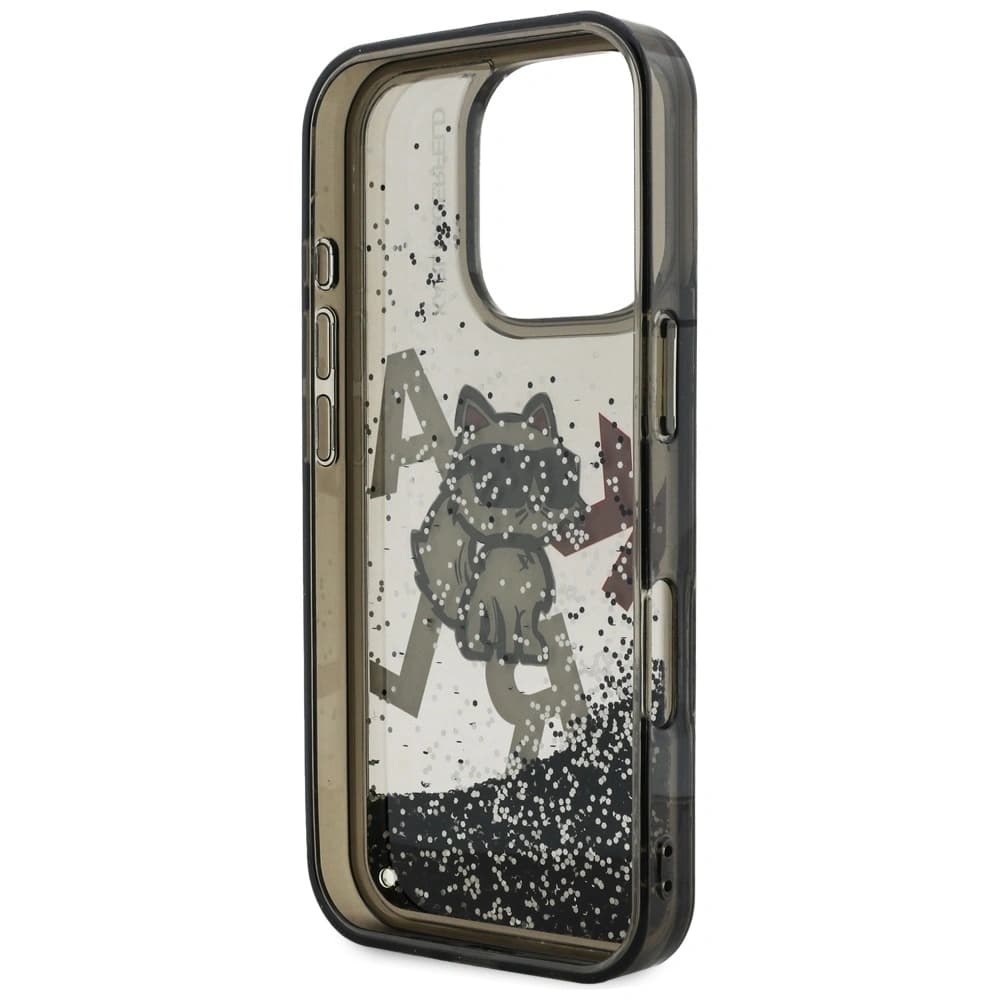 Karl Lagerfeld Liquid Glitter Choupette Logo Apple iPhone 16 Pro black - 7