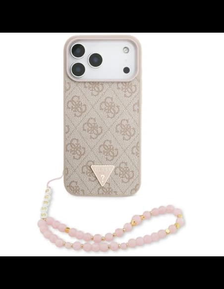 Guess 4G Popruh Trojúhelníkové Logo MagSafe Apple iPhone 17 Pro Max růžový
