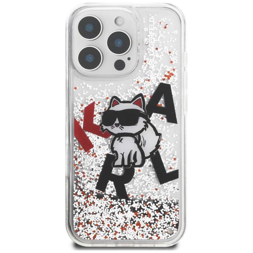 Karl Lagerfeld Liquid Glitter Choupette Logo Apple iPhone 16 Pro clear - 3