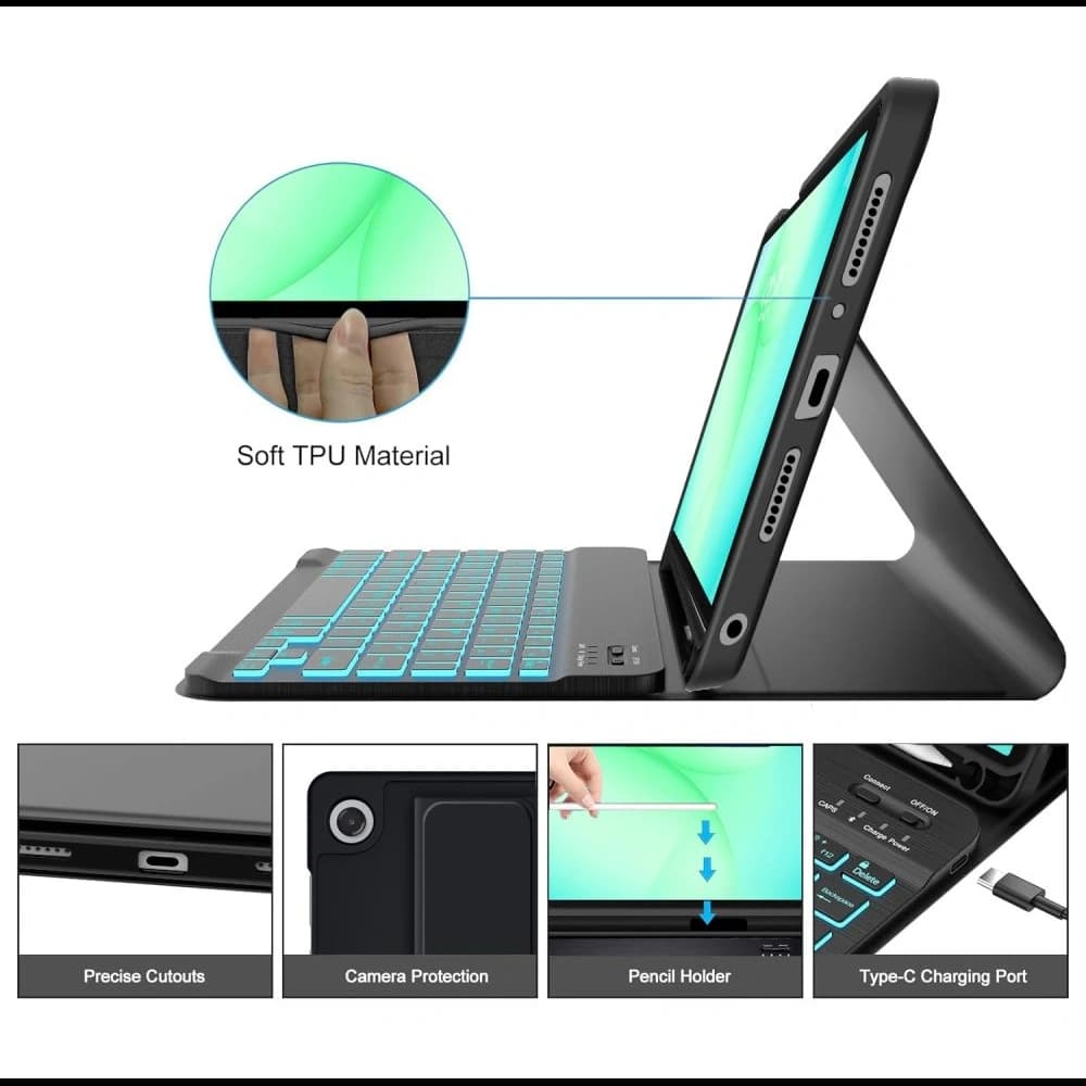 Tech-Protect SmartCase Stilou + Tastatură Samsung Galaxy Tab A9+ / A11+ Plus 11.0 X210 / X215 / X216 / X230 / X235 / X236 Negru
 - 5