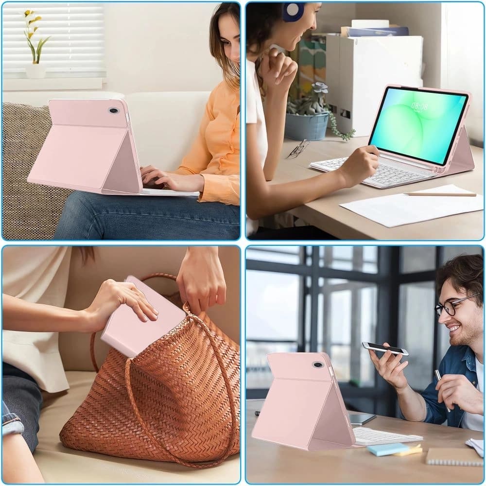 Tech-Protect SmartCase toll + billentyűzet Samsung Galaxy Tab A9+ / A11+ Plus 11.0 X210 / X215 / X216 / X230 / X235 / X236 rózsaszín
 - 10
