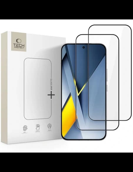 Szkło hartowane Tech-Protect Glass Fit+ do Xiaomi Poco F8 Ultra Black [2 PACK]