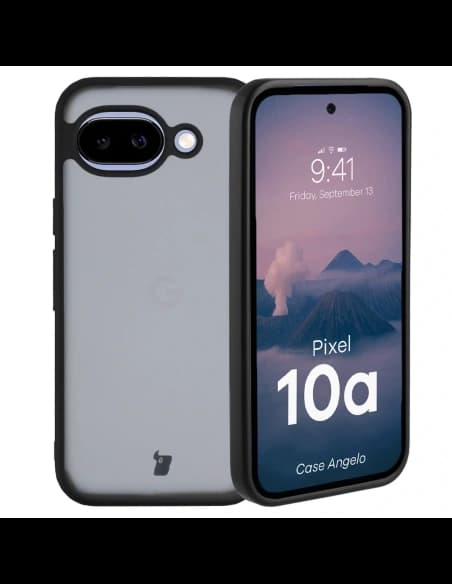 Bizon Case Angelo Google Pixel 10a smoked with a black frame