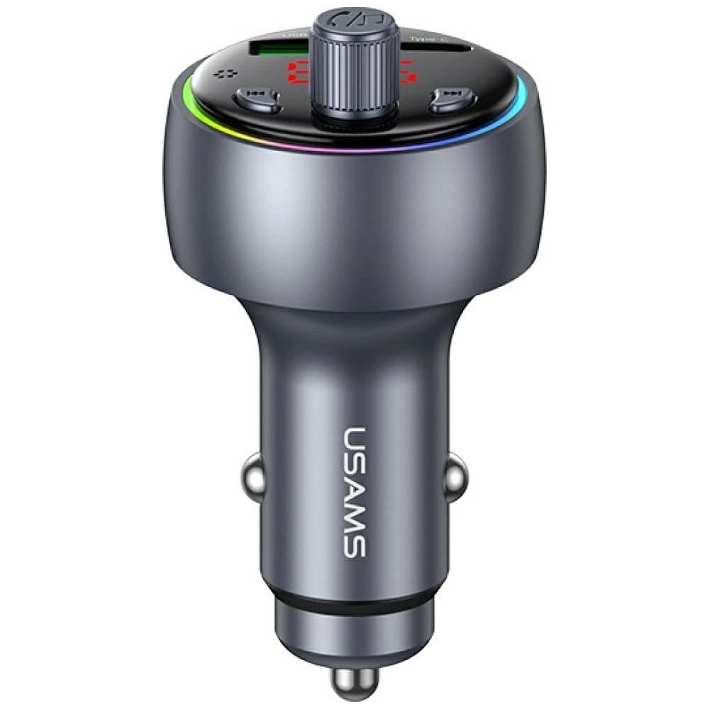 USAMS CC328 30W Autós Töltő USB-A USB-C Bluetooth FM oxidáció
 - 1
