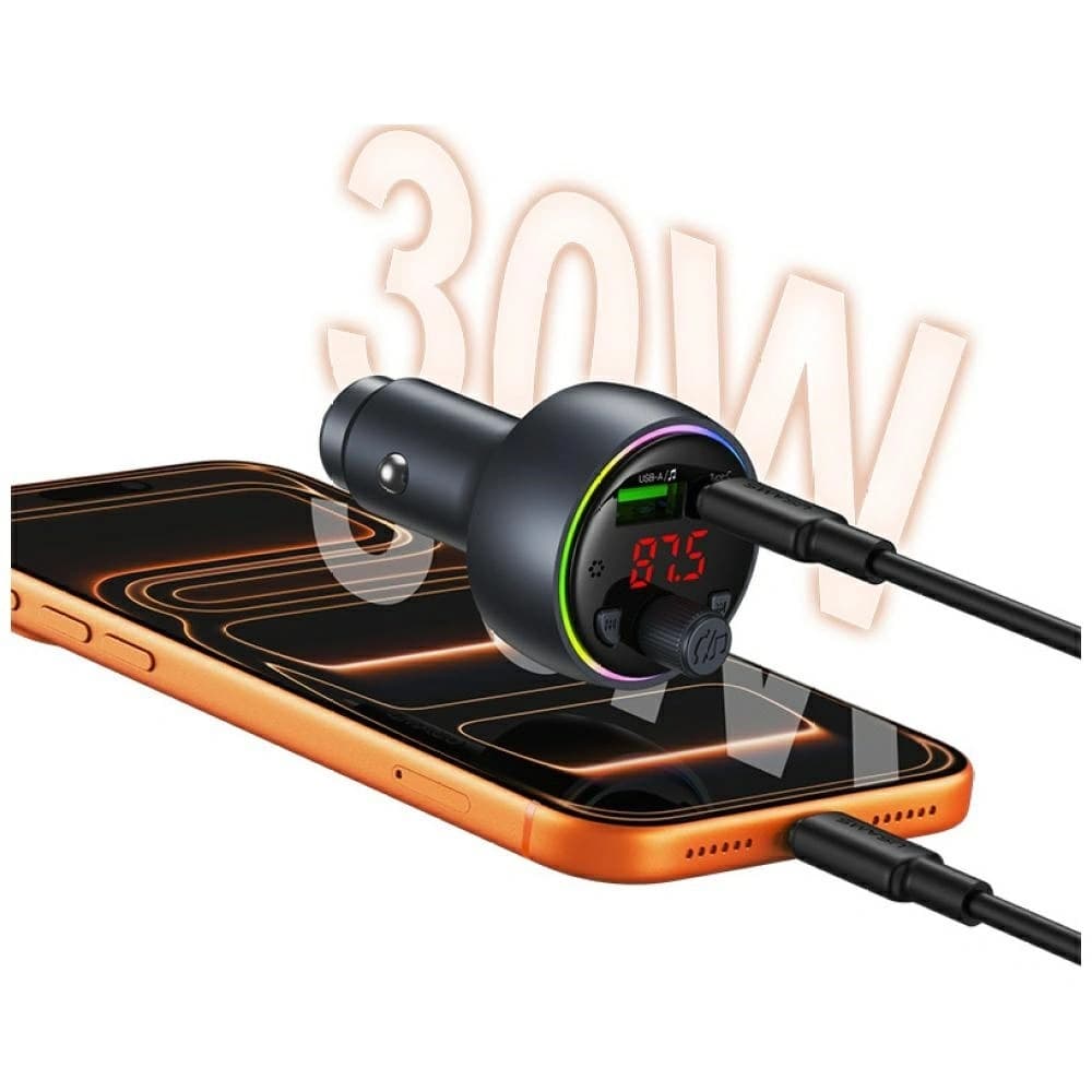 USAMS CC328 30W Autós Töltő USB-A USB-C Bluetooth FM oxidáció
 - 3