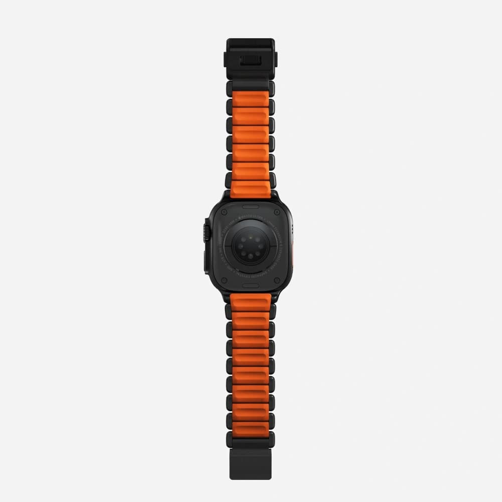 Pasek NOMAD Stratos band tytanowa bransoleta do Apple Watch 49mm z FKM (black titanium, ultra orange FKM) - 3