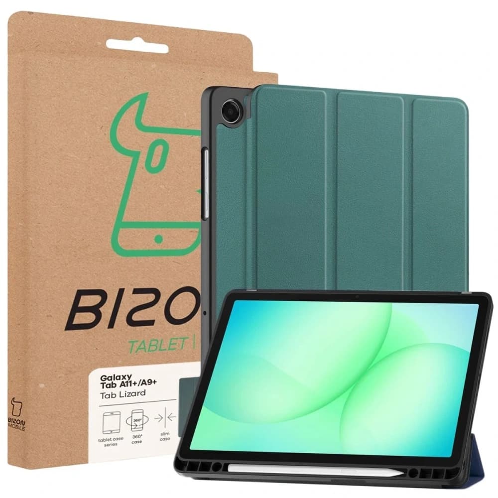 Bizon Case Tab Lizard Samsung Galaxy Tab A11+ Plus / A9+ Plus verde închis - 9