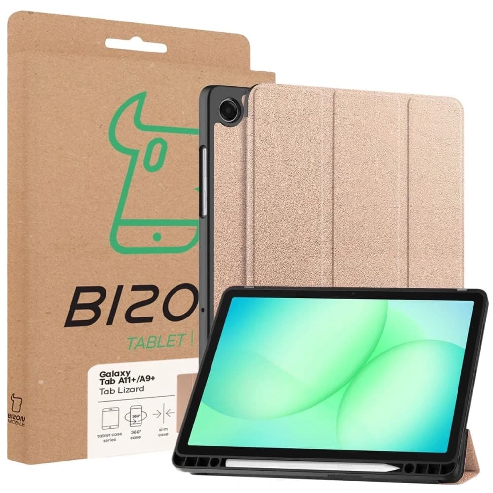 Bizon Case Tab Lizard Samsung Galaxy Tab A11+ Plus / A9+ Plus růžově zlatý
 - 9