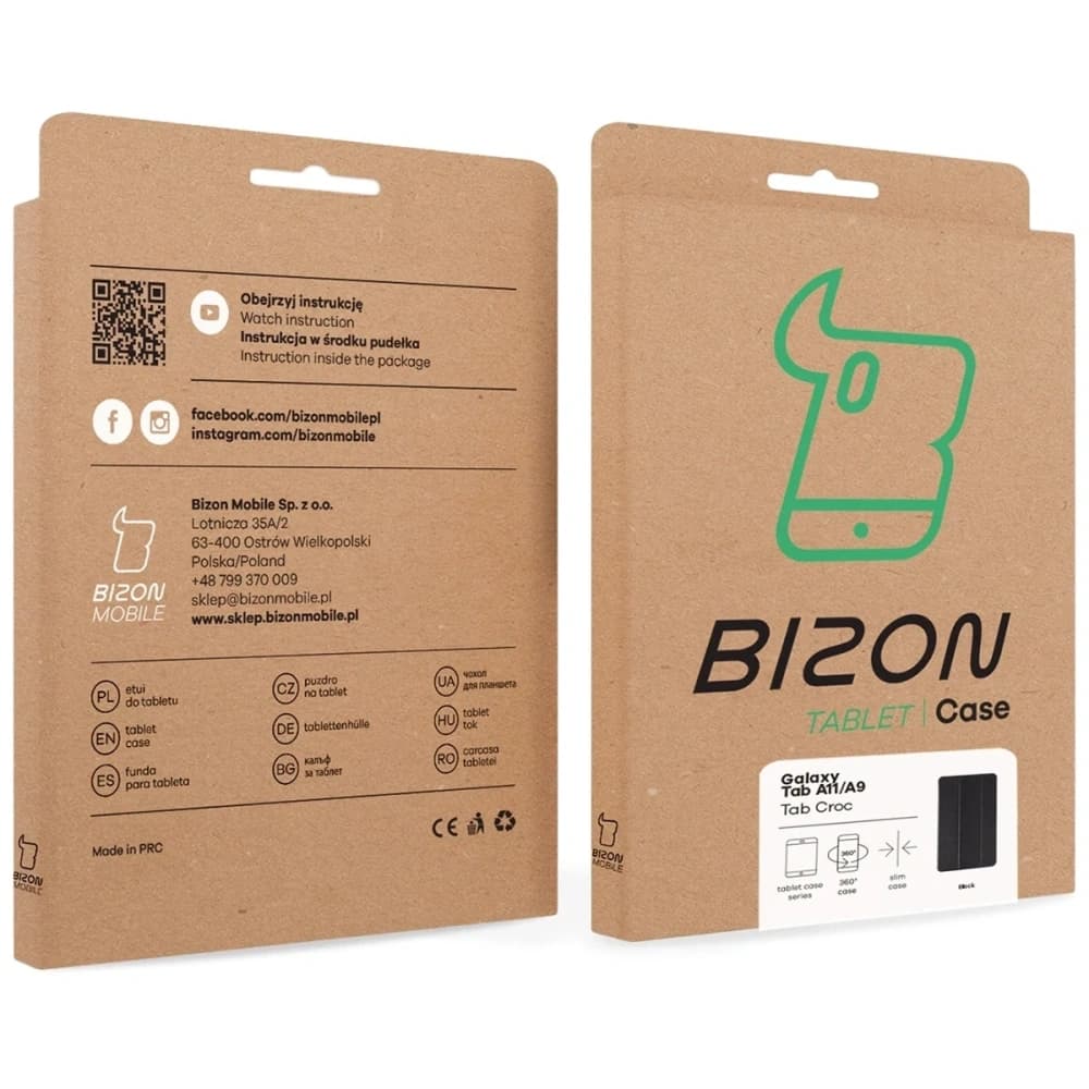 Bizon Case Tab Croc Samsung Galaxy Tab A11 / A9 fekete
 - 9