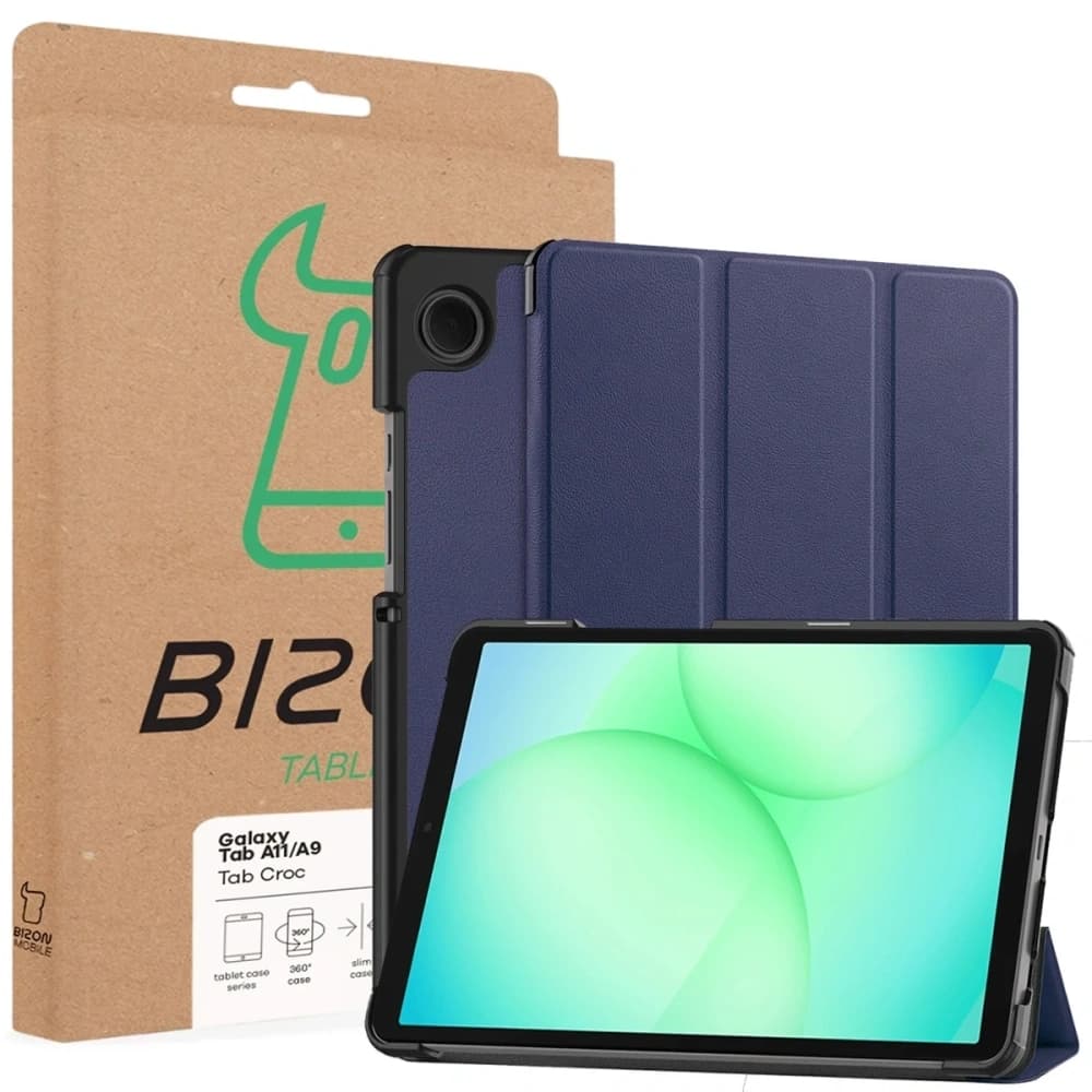 Bizon Case Tab Croc Samsung Galaxy Tab A11 / A9 albastru marin - 8