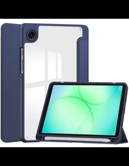 Etui z klapką Bizon Case Tab Clear Matt do Samsung Galaxy Tab A11 / A9 granatowe