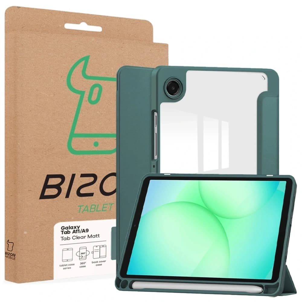 Bizon Case Tab Clear Matt Samsung Galaxy Tab A11 / A9 sötétzöld
 - 8