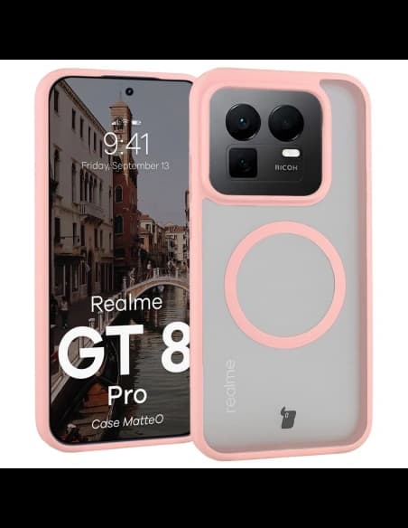 Bizon Case MatteO Magnetic Realme GT 8 Pro rauchig hellrosa
