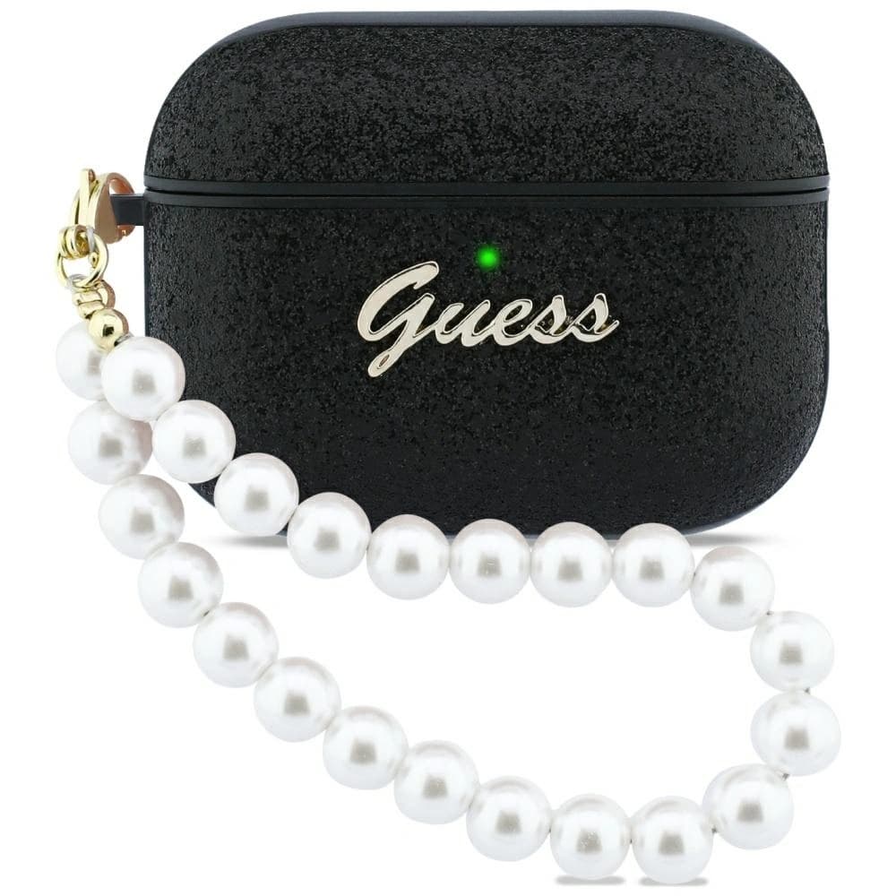 Guess Glitter Pearl Strap Apple AirPods Pro 3 černý
 - 1