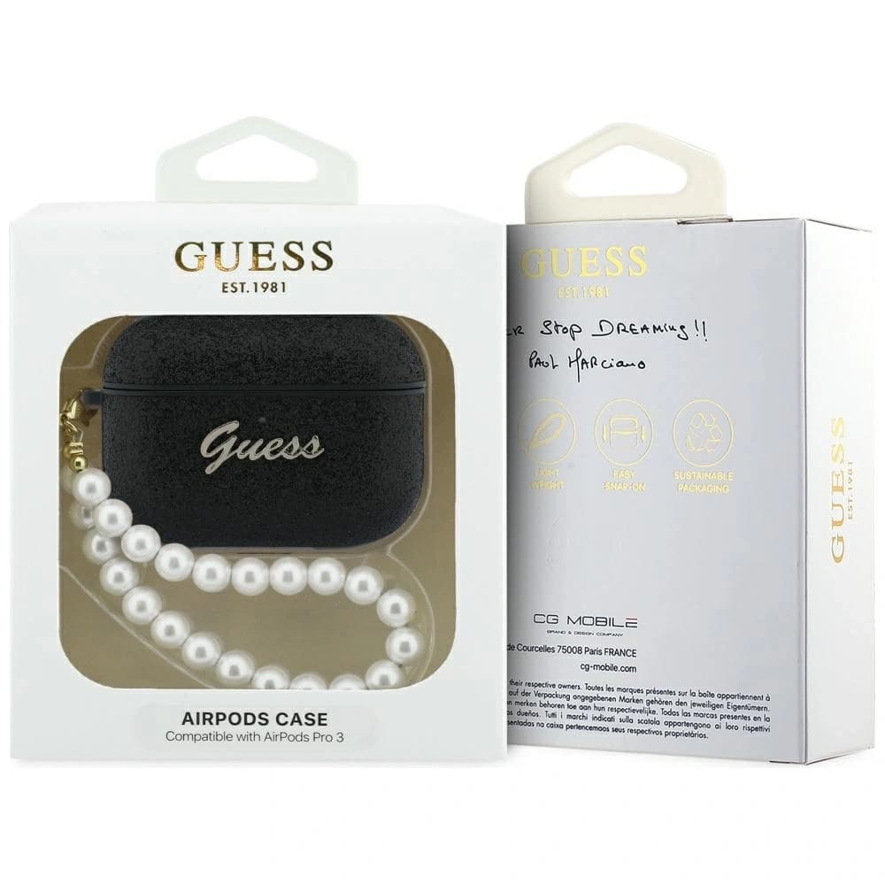 Guess Glitter Pearl Strap Apple AirPods Pro 3 černý
 - 4