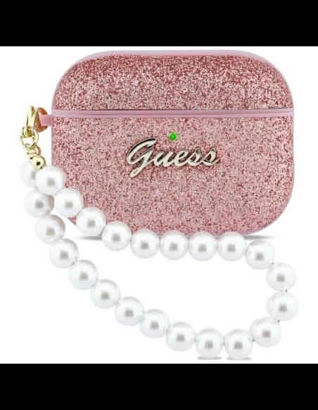 Guess Glitter Pearl Strap Apple AirPods Pro 3 rosa 
