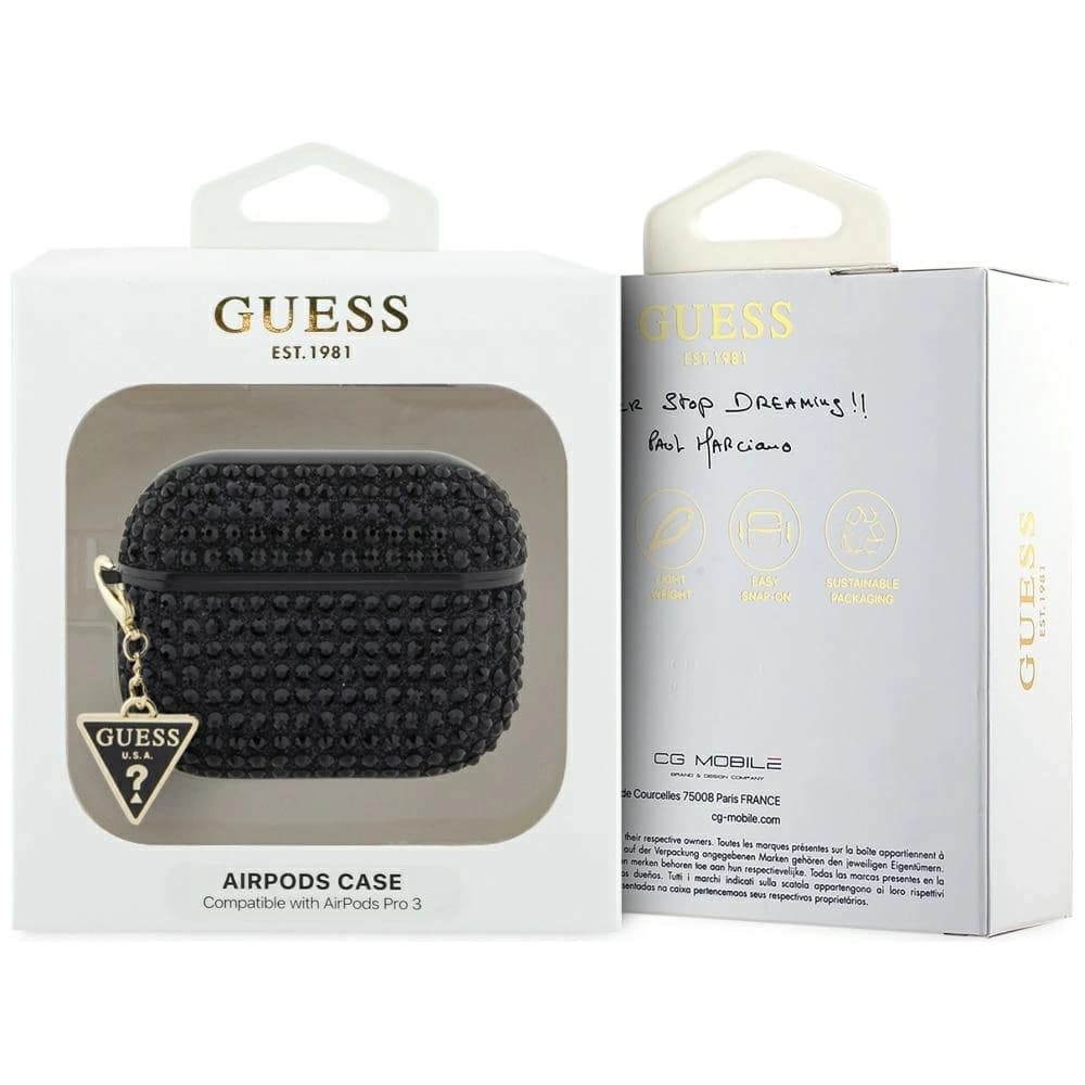 Guess Rhinestone Triangle Charm Apple AirPods Pro 3 schwarz 
 - 3