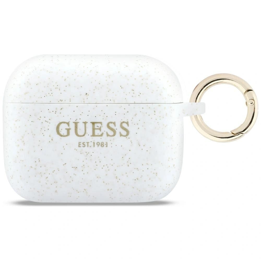 Guess Silicone Glitter Ring Apple AirPods Pro 3 alb
 - 1
