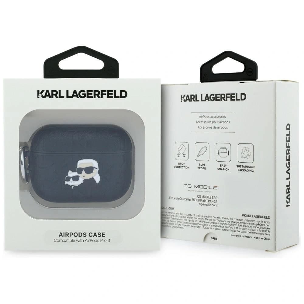 Karl Lagerfeld Monogram Karl & Choupette Fej Apple AirPods Pro 3 fekete
 - 4