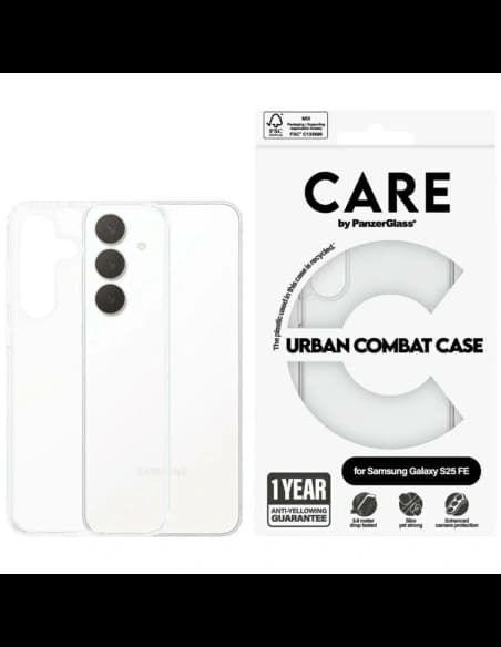 Etui CARE by PanzerGlass Flagship Urban  Combat do Samsung Galaxy S25 FE przezroczysty