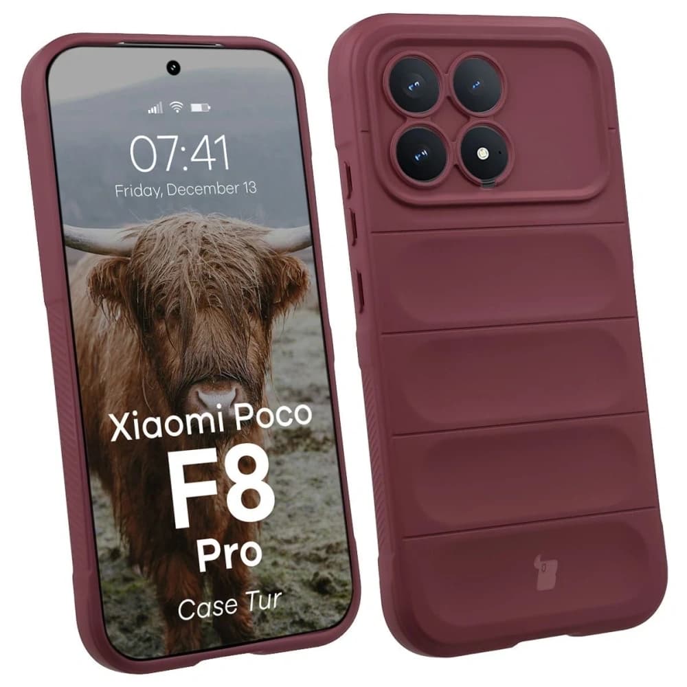 Panzerschutzhülle Bizon Case Tur für Xiaomi POCO F8 Pro, burgunder