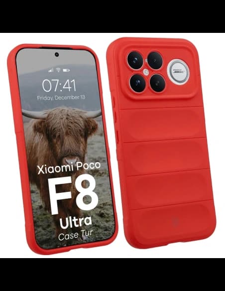 Páncélozott etui Bizon Case Tur a Xiaomi POCO F8 Ultra-hoz, piros