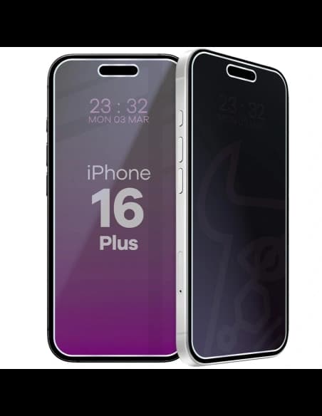 Datenschutz-Hybridglas Bizon Glass Mule Shadow für iPhone 16 Plus, matt 
