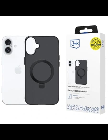3MK Smoke Case Mag&Stand Apple iPhone 17 negru fumos
