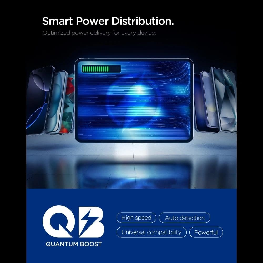 Spigen Essential EE673EU 2xUSB-C, USB-A síťová nabíječka 67W bílá - 5